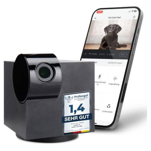 PetTec® Cam 360° Caméra pour Animaux de Compagnie avec App